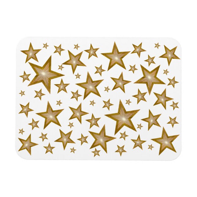 Magnet Flexible Aimant flexible "Or" Stars blanc (Horizontal)