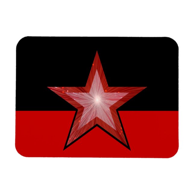 Magnet Flexible Aimant flexible Red Star noir rouge (Horizontal)