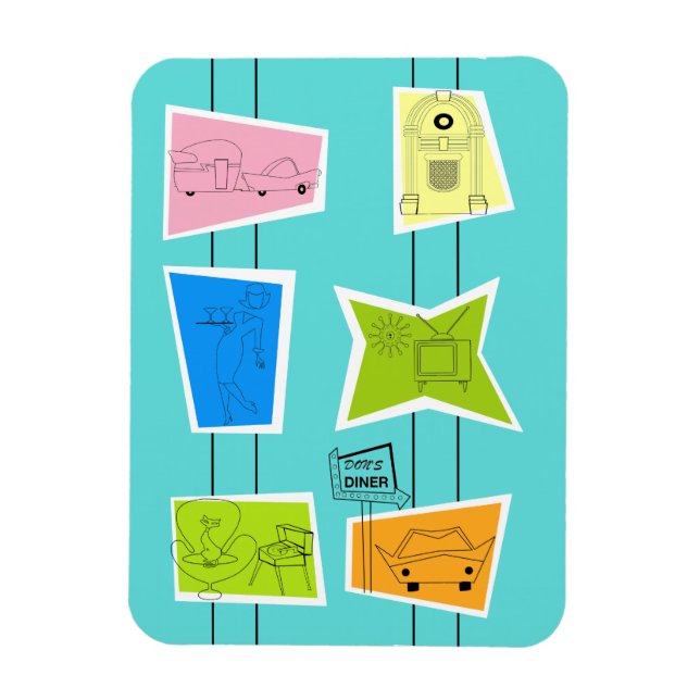 Magnet Flexible Aimant flexible rétro-atomique kitsch (Vertical)