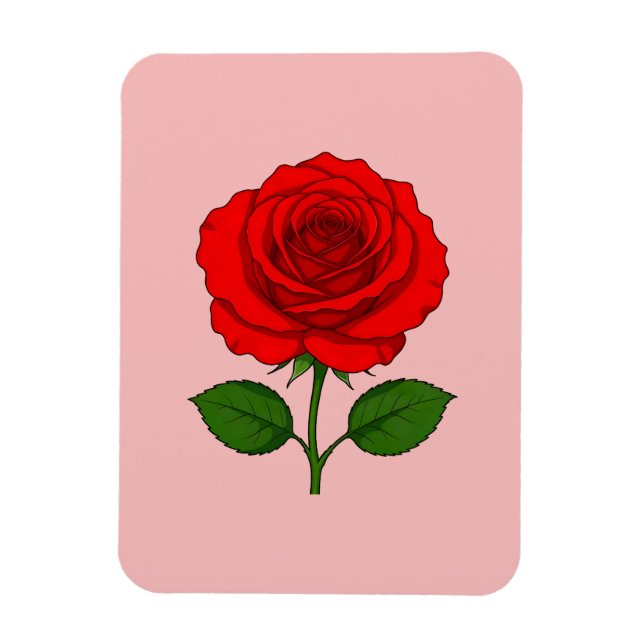 Magnet Flexible Aimant flexible Rose Rouge (Vertical)