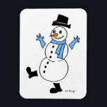 Magnet Flexible Aimant flexible Snowman<br><div class="desc">Un joli bonhomme de neige hivernal pour égayer votre hiver ! Inspiré par l'original des années 1950 Frosty, look vintage, retro style Snowguy est le design le plus mignon pour sonner en hiver et applaudir sur la neige! Tiré à la main à l'encre et numériquement couleur. Oeuvre originale de Sunny....</div>