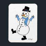 Magnet Flexible Aimant flexible Snowman<br><div class="desc">Un joli bonhomme de neige hivernal pour égayer votre hiver ! Inspiré par l'original des années 1950 Frosty, look vintage, retro style Snowguy est le design le plus mignon pour sonner en hiver et applaudir sur la neige! Tiré à la main à l'encre et numériquement couleur. Oeuvre originale de Sunny....</div>