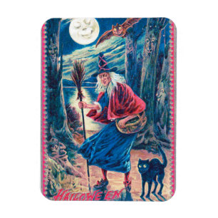 Magnet Flexible Aimant flexible sorcière d'Halloween vintage