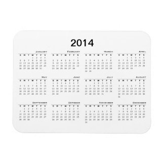 Magnet Flexible Aimant frigo 2014 Calendrier
