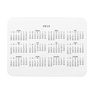 Magnet Flexible Aimant frigo 2015 Calendrier