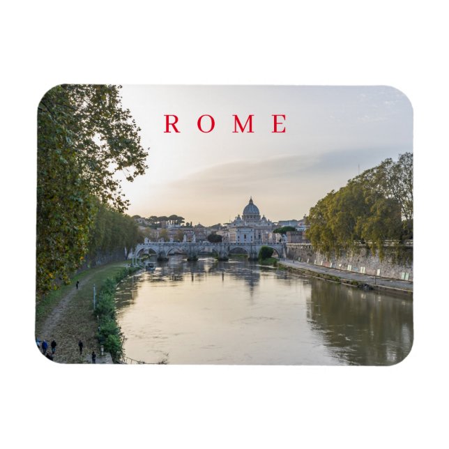 Magnet Flexible Aimant frigo avec vue sur le Tibre de Rome (Horizontal)