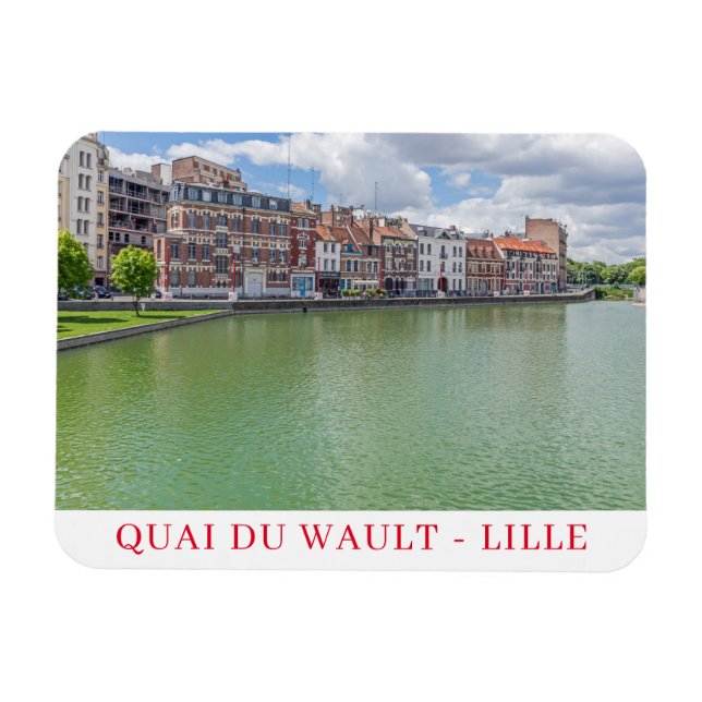 Magnet Flexible aimant frigo Lille Quai du Wault (Horizontal)