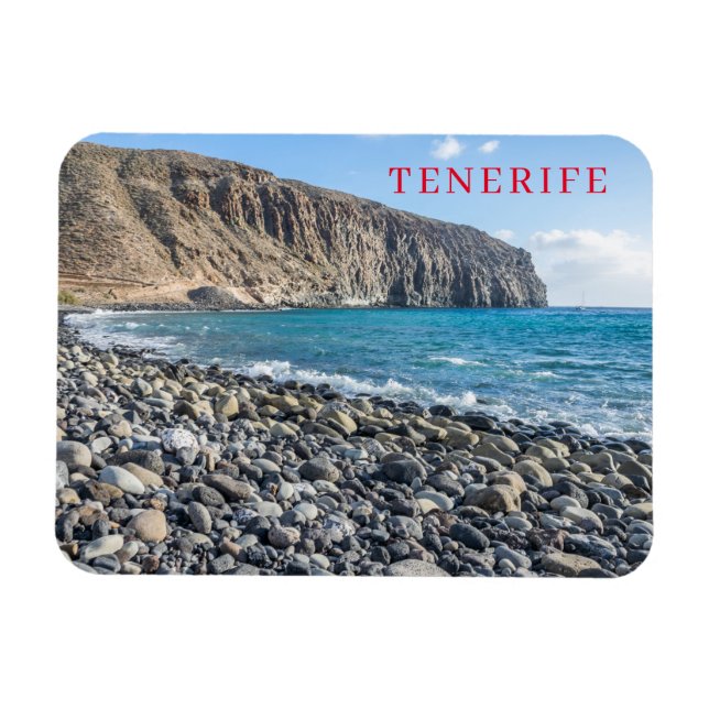 Magnet Flexible Aimant frigo plage de galets de Tenerife (Horizontal)