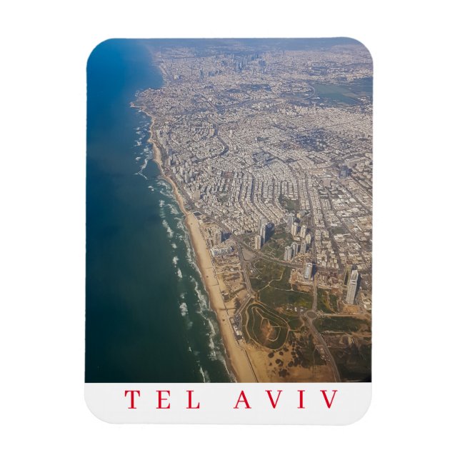 Magnet Flexible Aimant frigo vue aérienne de Tel Aviv (Vertical)