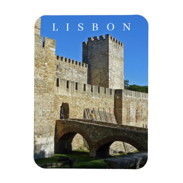 Magnet Flexible Aimant frigo vue château de Lisbonne (Vertical)