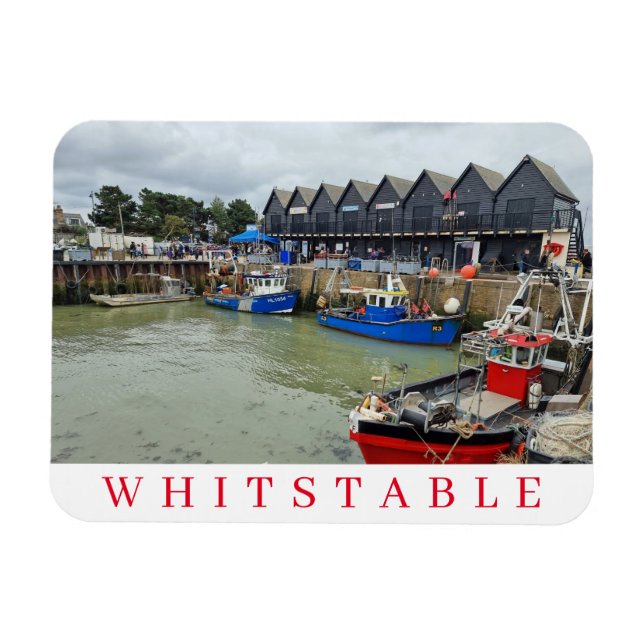 Magnet Flexible Aimant frigo vue port Whitstable (Horizontal)