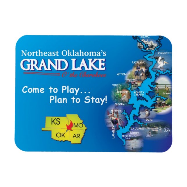 Magnet Flexible aimant Grand Lake Oklahoma (Horizontal)