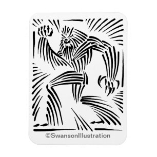 Magnet Flexible Aimant graphique Bigfoot Woodcut