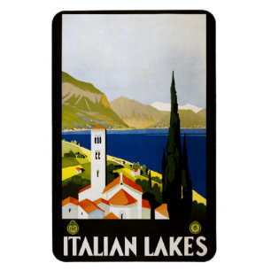 Magnet Flexible Aimant Italie vintage des lacs italiens
