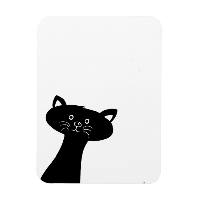 Magnet Flexible Aimant mignon de photo de chat noir (Vertical)