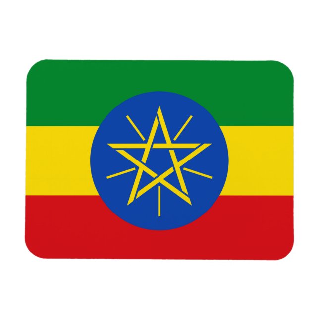 Magnet Flexible Aimant patriotique flexible avec drapeau d'Ethiopi (Horizontal)