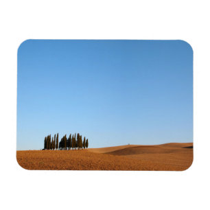 Magnet Flexible Aimant paysage Toscane rectangulaire avec cypress