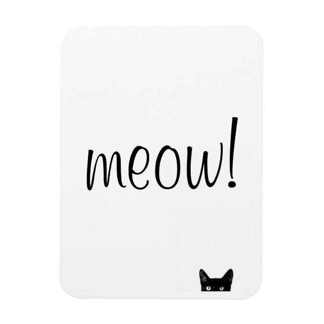 Magnet Flexible Aimant Personnalisable Meow Black Cat (Vertical)