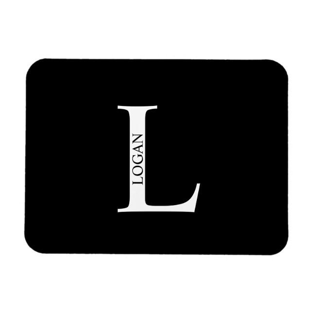 Magnet Flexible Aimant personnalisé avec monogramme et nom (Horizontal)
