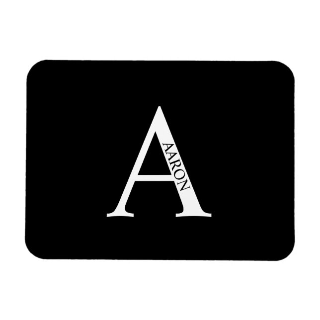 Magnet Flexible Aimant personnalisé avec monogramme et nom (Horizontal)