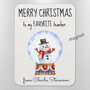 Magnet Flexible Aimant personnalisé Enseignant préféré Joyeux Noël