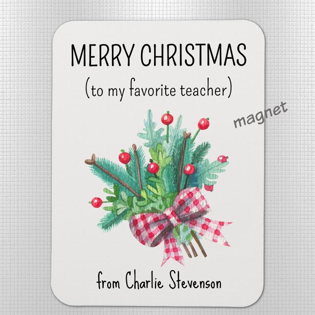 Magnet Flexible Aimant personnalisé Enseignant préféré Joyeux Noël (Créateur téléchargé)