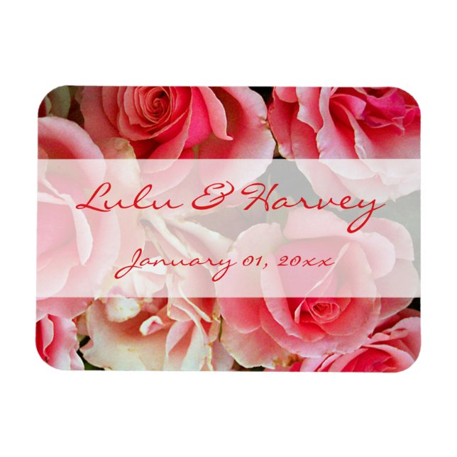 Magnet Flexible Aimant personnel rose Roses (Horizontal)