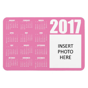 Magnet Flexible Aimant photo 2017 personnalisé - Rose clair