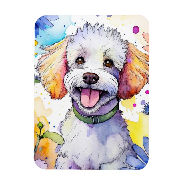 Magnet Flexible Aimant photo de chien de caniche (Vertical)