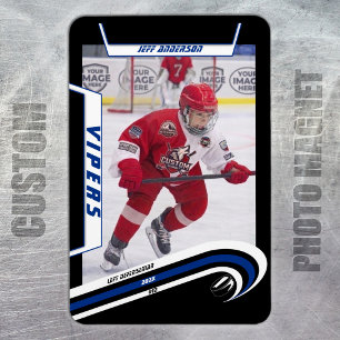 Magnet Flexible Aimant photo de hockey sur glace bleu à vitesse pe