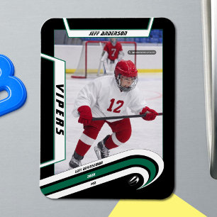 Magnet Flexible Aimant Photo de Hockey sur Glace Vert Vélocité Per