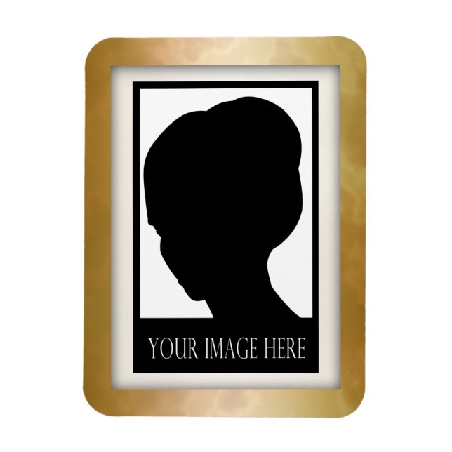 Magnet Flexible Aimant photo en or et en marbre Rose (Vertical)