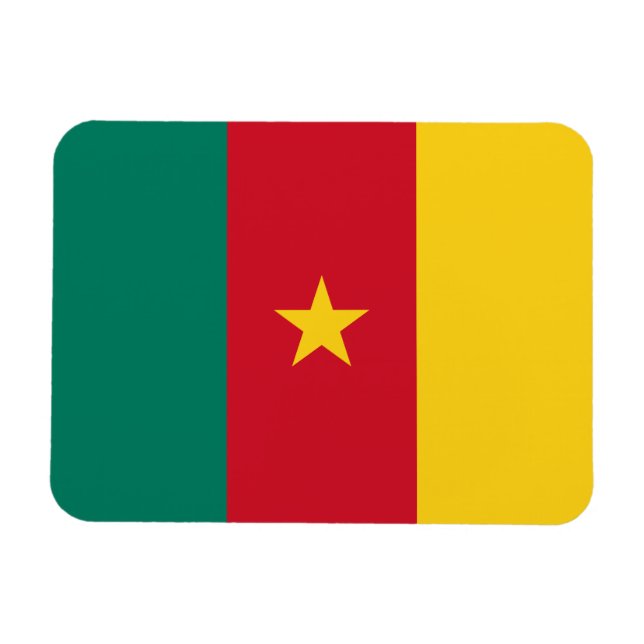 Magnet Flexible Aimant photo flexible avec drapeau du Cameroun (Horizontal)