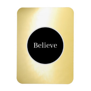 Magnet Flexible Aimant photo flexible "Croire" noir et or