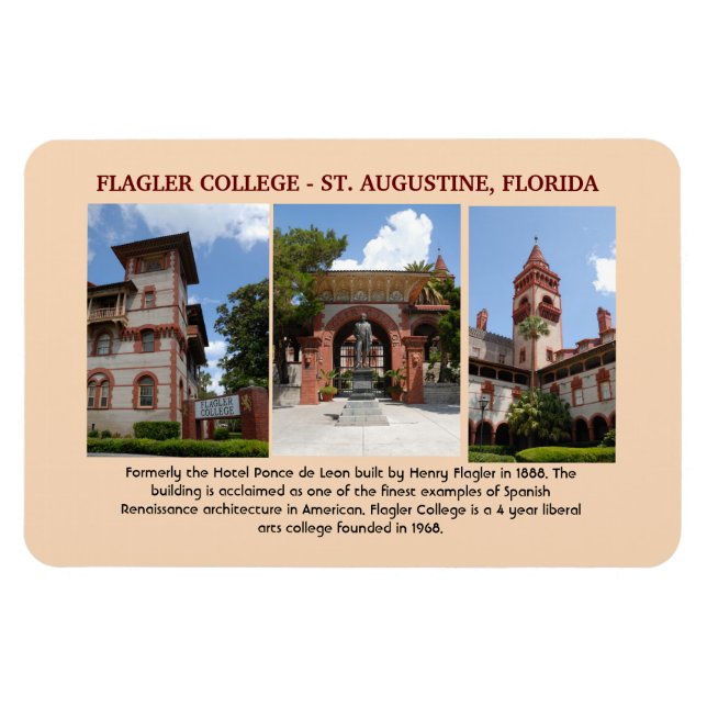 Magnet Flexible Aimant photo flexible Flagler College (Horizontal)