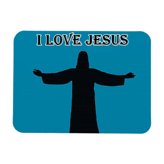 Magnet Flexible Aimant photo flexible j'aime Jésus  (Horizontal)