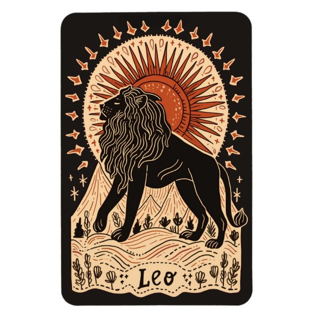Magnet Flexible Aimant photo flexible Leo Celestial Zodiac Art (Vertical)