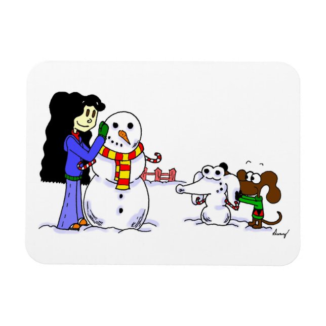 Magnet Flexible Aimant photo flexible Midge Snowman - personnalisa (Horizontal)