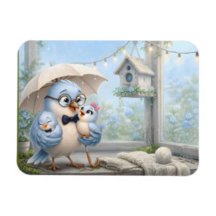 Magnet Flexible Aimant photo flexible Père Oiseau – Joli oiseau bl