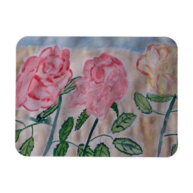 Magnet Flexible Aimant photo flexible Roses d'été Abstraits (Horizontal)