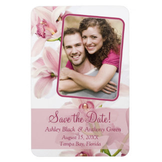 Magnet Flexible Aimant photo Mariage rose de l'orchidée