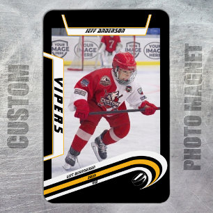 Magnet Flexible Aimant photo personnalisé de hockey sur glace jaun