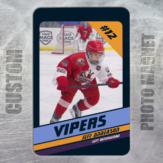 Magnet Flexible Aimant photo personnalisé de hockey sur glace Navy
