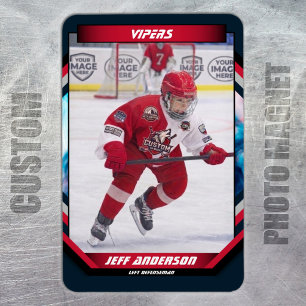 Magnet Flexible Aimant photo personnalisé de hockey sur glace roug