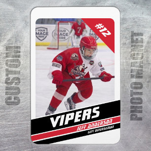 Magnet Flexible Aimant photo personnalisé de hockey sur glace roug