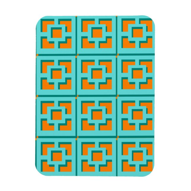 Magnet Flexible Aimant photo rétro Turquoise et orange flexible (Vertical)