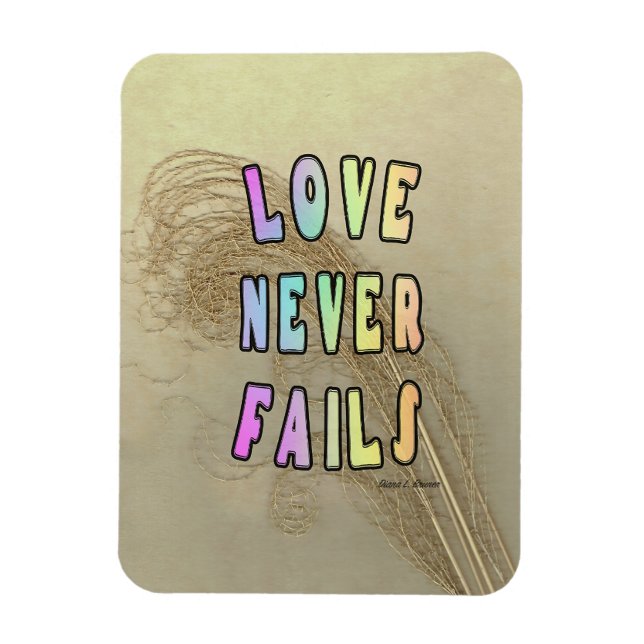 Magnet Flexible Aimant pour réfrigérateur Love Never Fails  (Vertical)