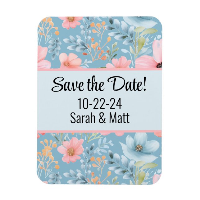 Magnet Flexible Aimant pour sauvegarde de date rose (Vertical)