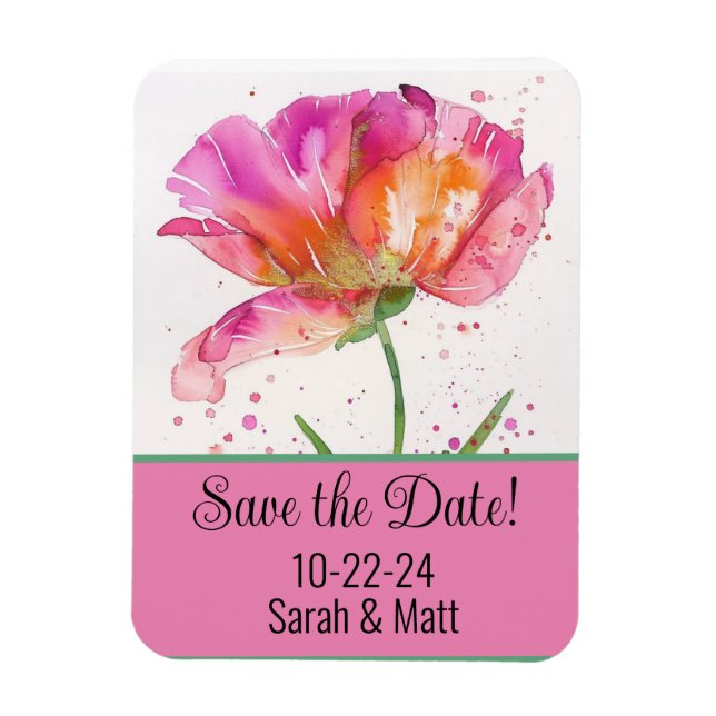 Magnet Flexible Aimant pour sauvegarde de date rose (Vertical)