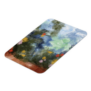 Magnet Flexible Aimant Premium, Aquarelle Chemin Fleuri